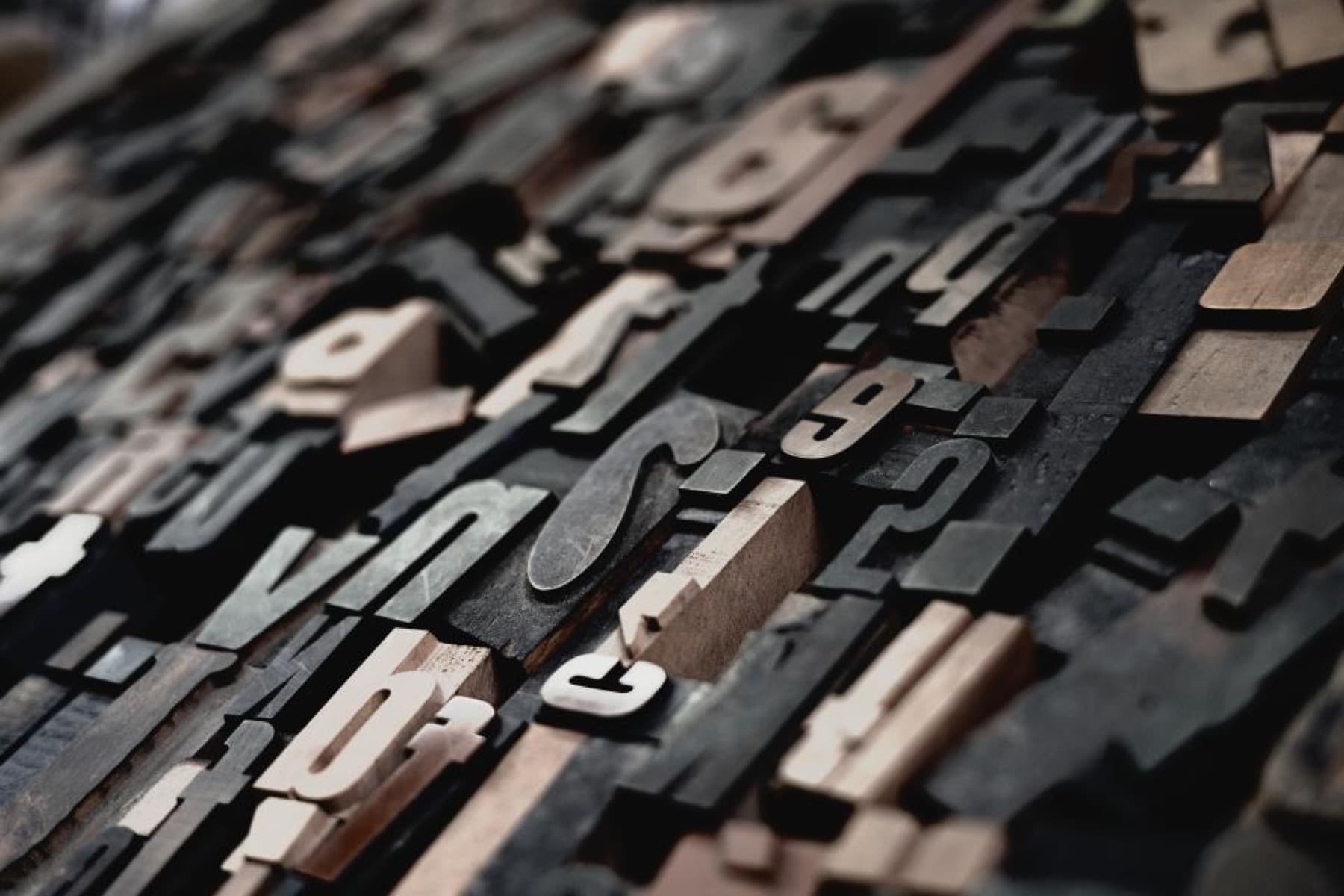 Trays of wooden letterpress type